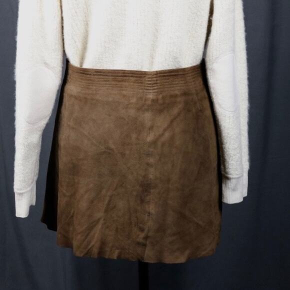 J.crew Collection Mini Skirt Womens Size 10 Suede Brown Lined Vintage Zip Italy - Picture 2 of 9
